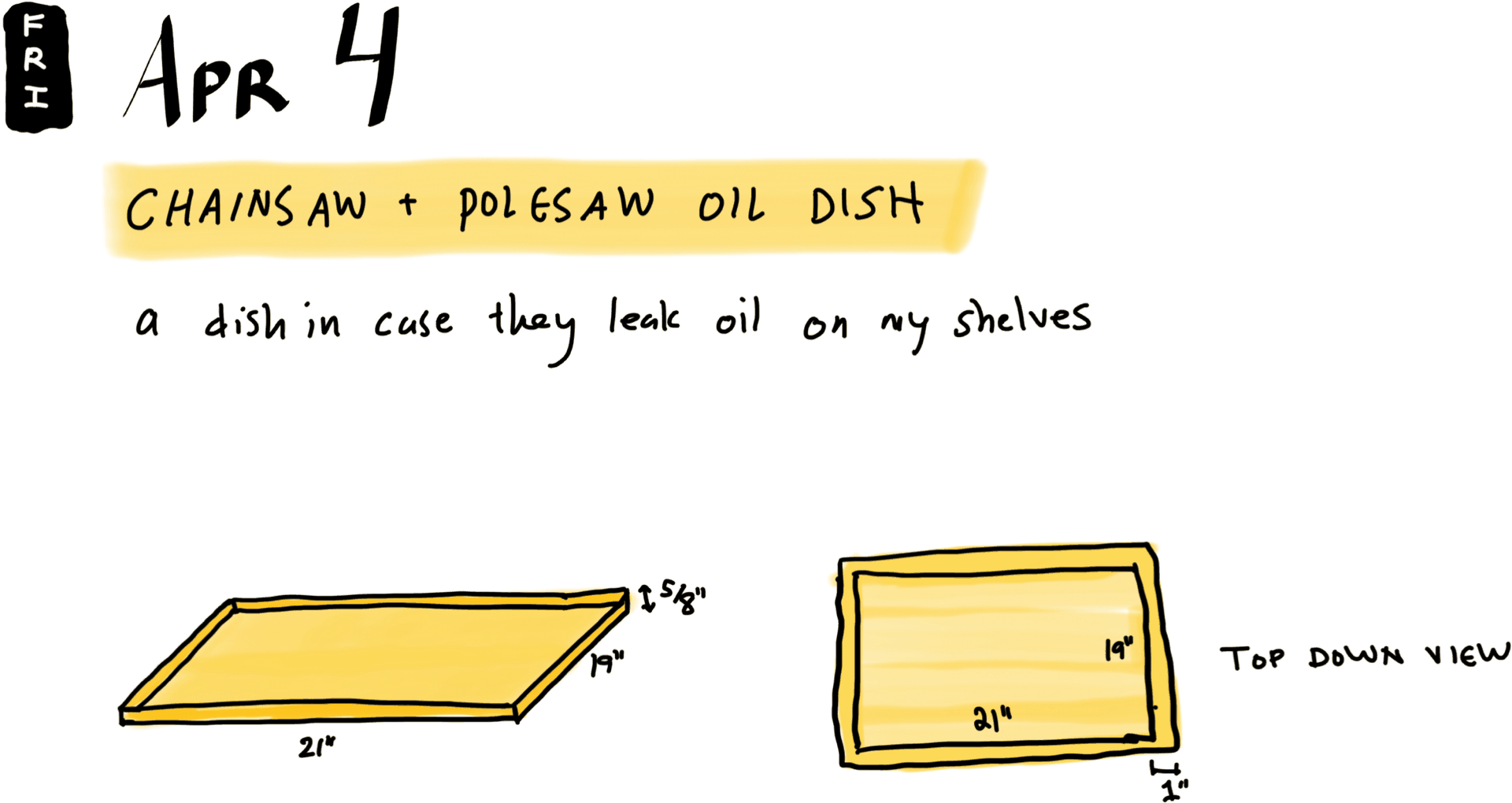 Chainsaw + polesaw oil dish