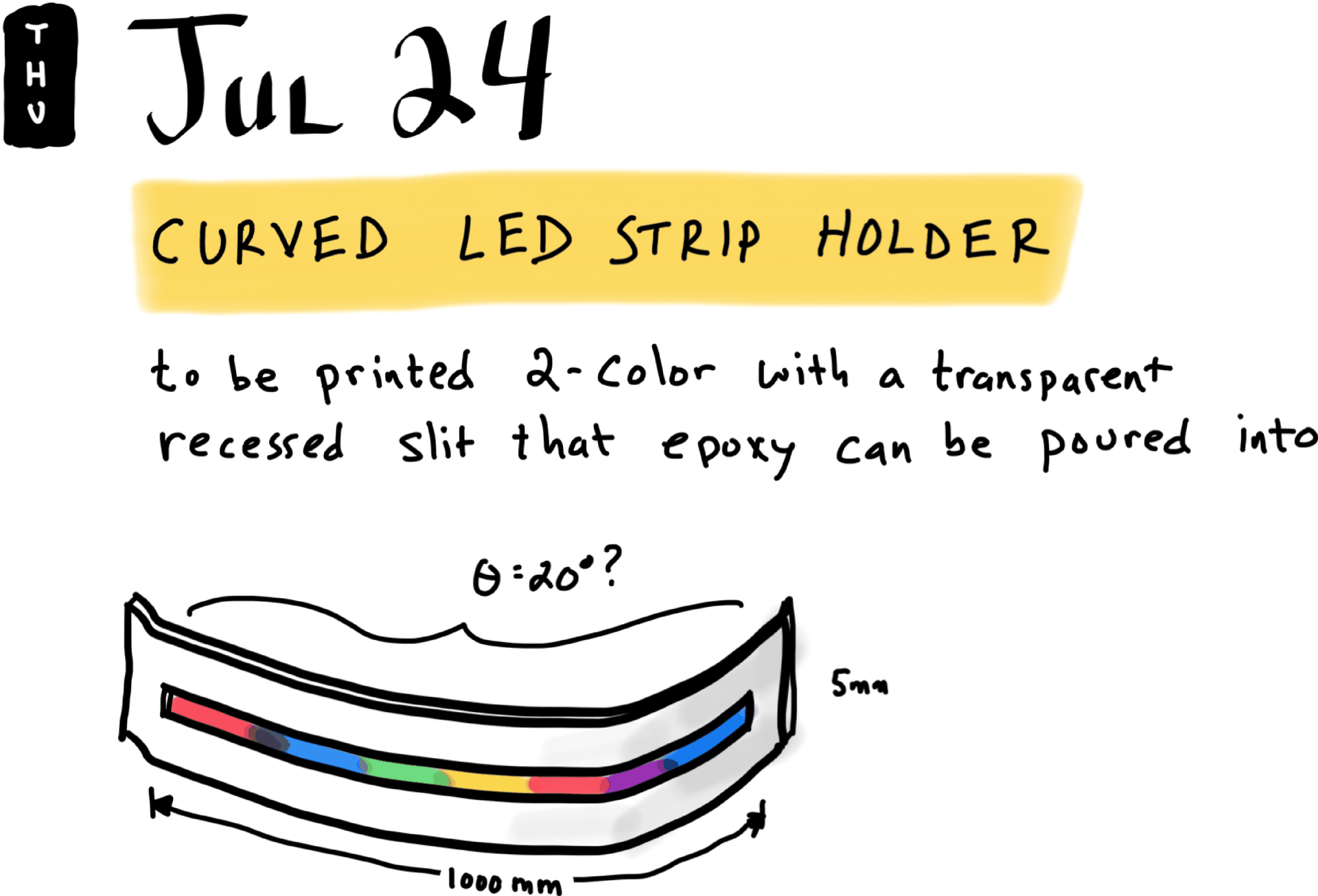 Curved LED Strip Holder