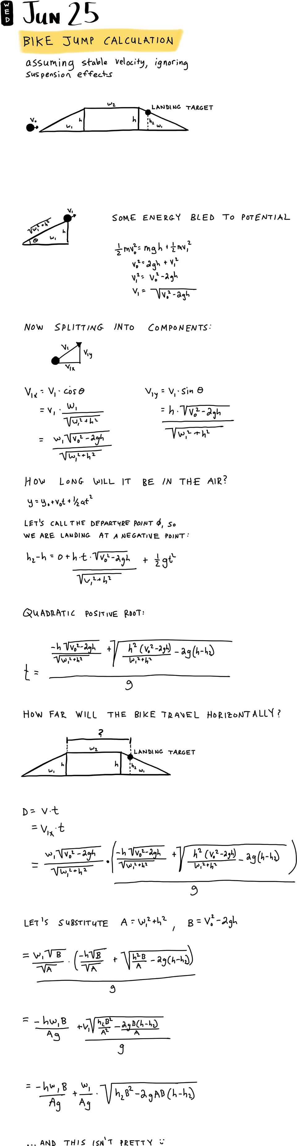 Bike Jump Calculation