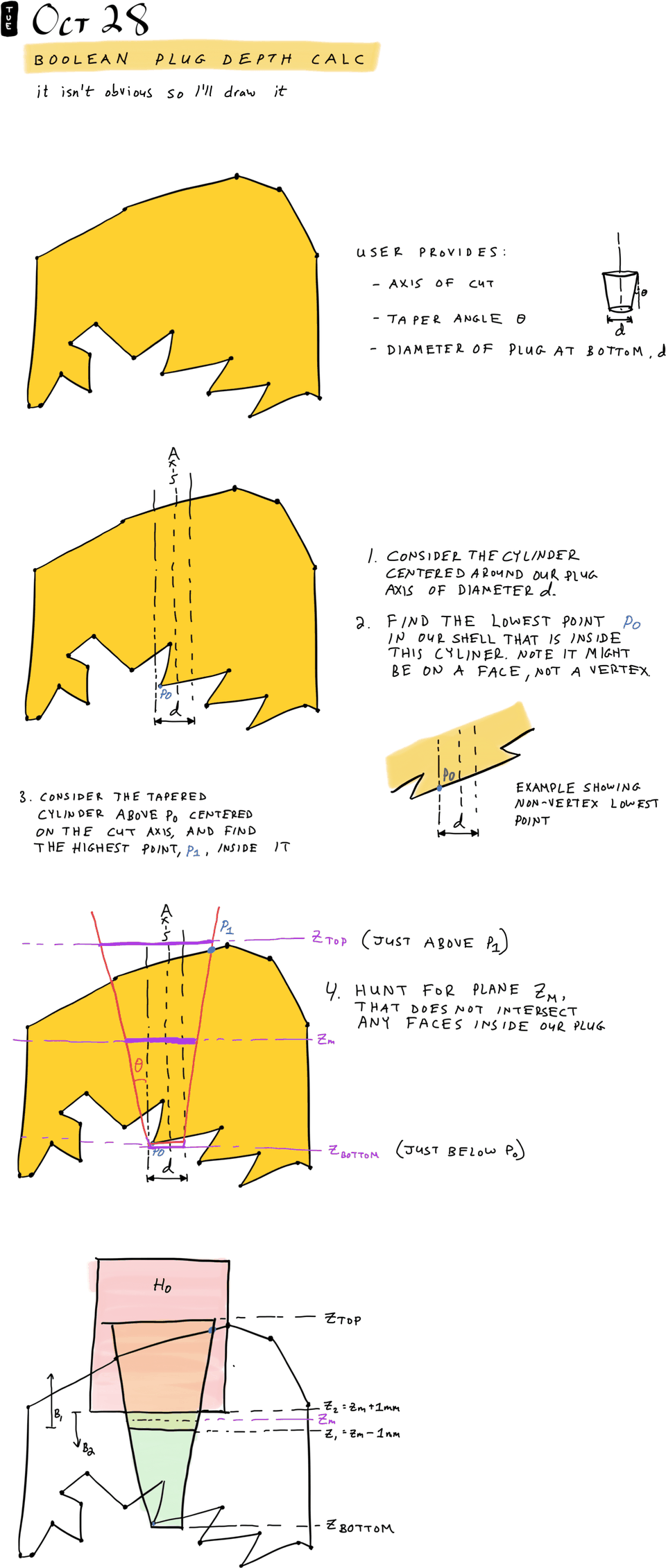 Boolean plug depth calc
